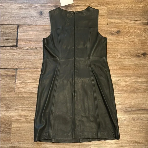 Banana Republic Heritage Collection Green Leather Dress Size 4 - Picture 2 of 8